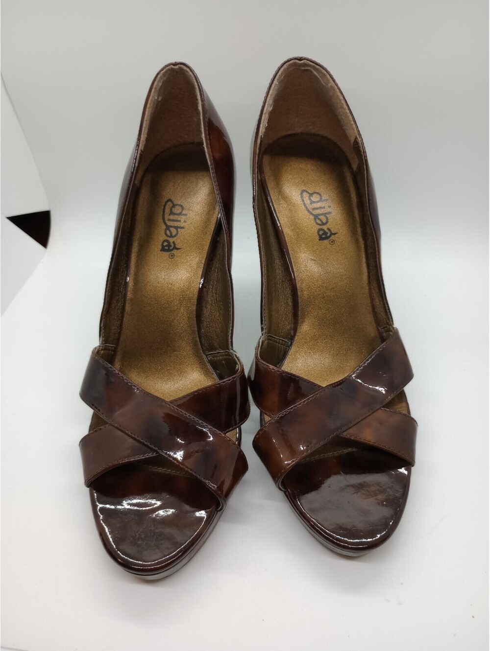 Diba Women's High Heels Open Toe Pumps Brown Size 7.5m 207